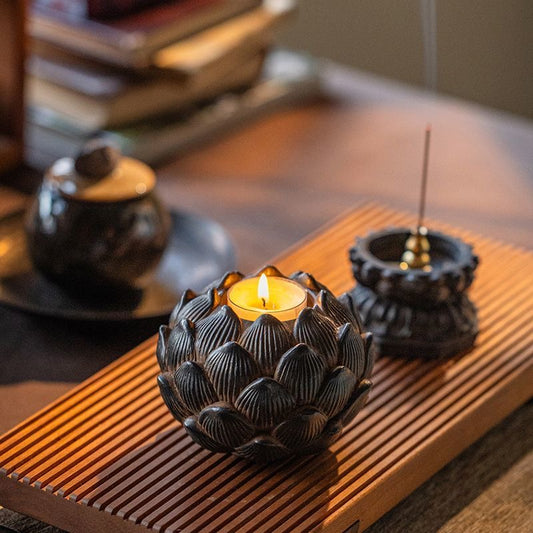 Taoist Serenity Lotus Candle Holder