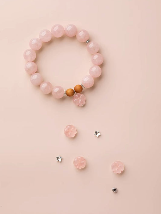 Rose Quartz Blossom Bracelet