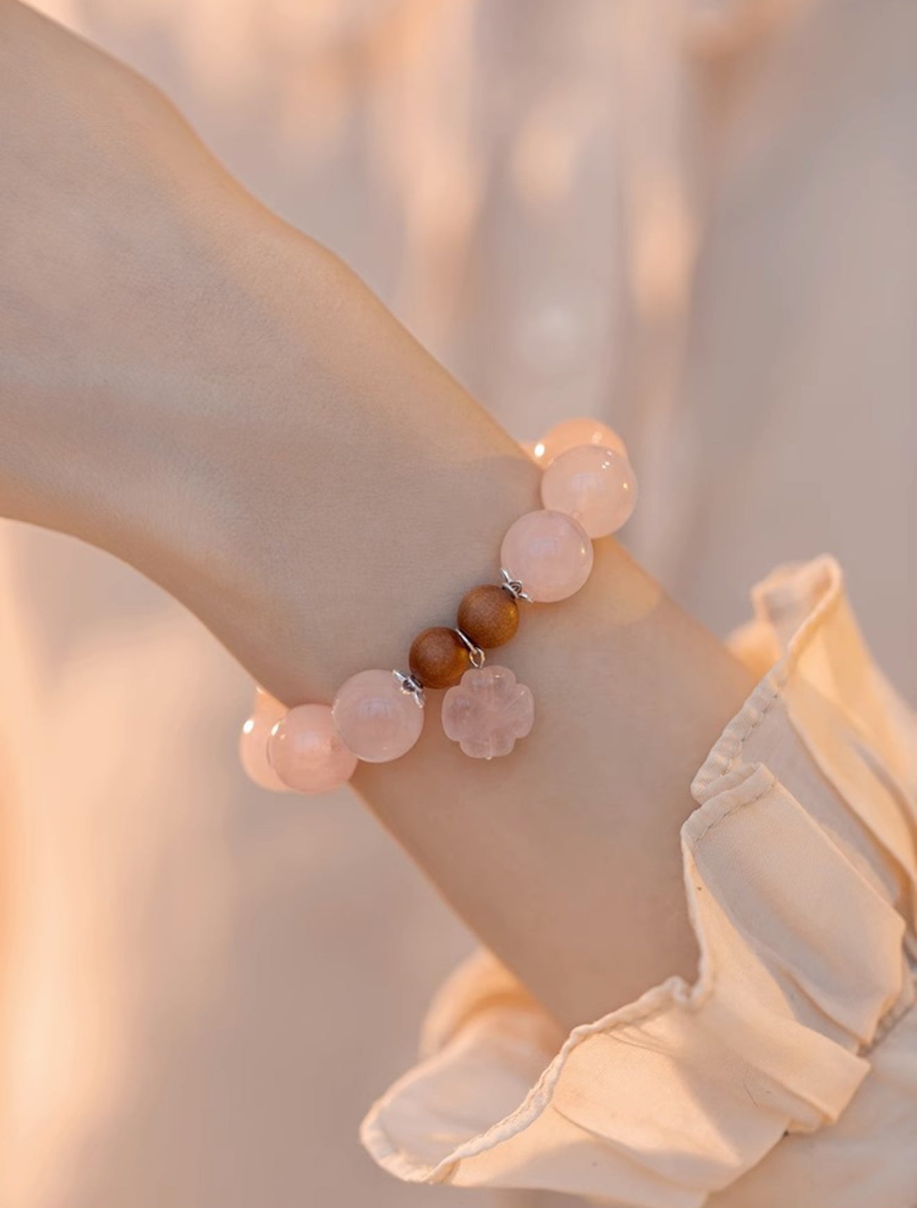 Rose Quartz Blossom Bracelet