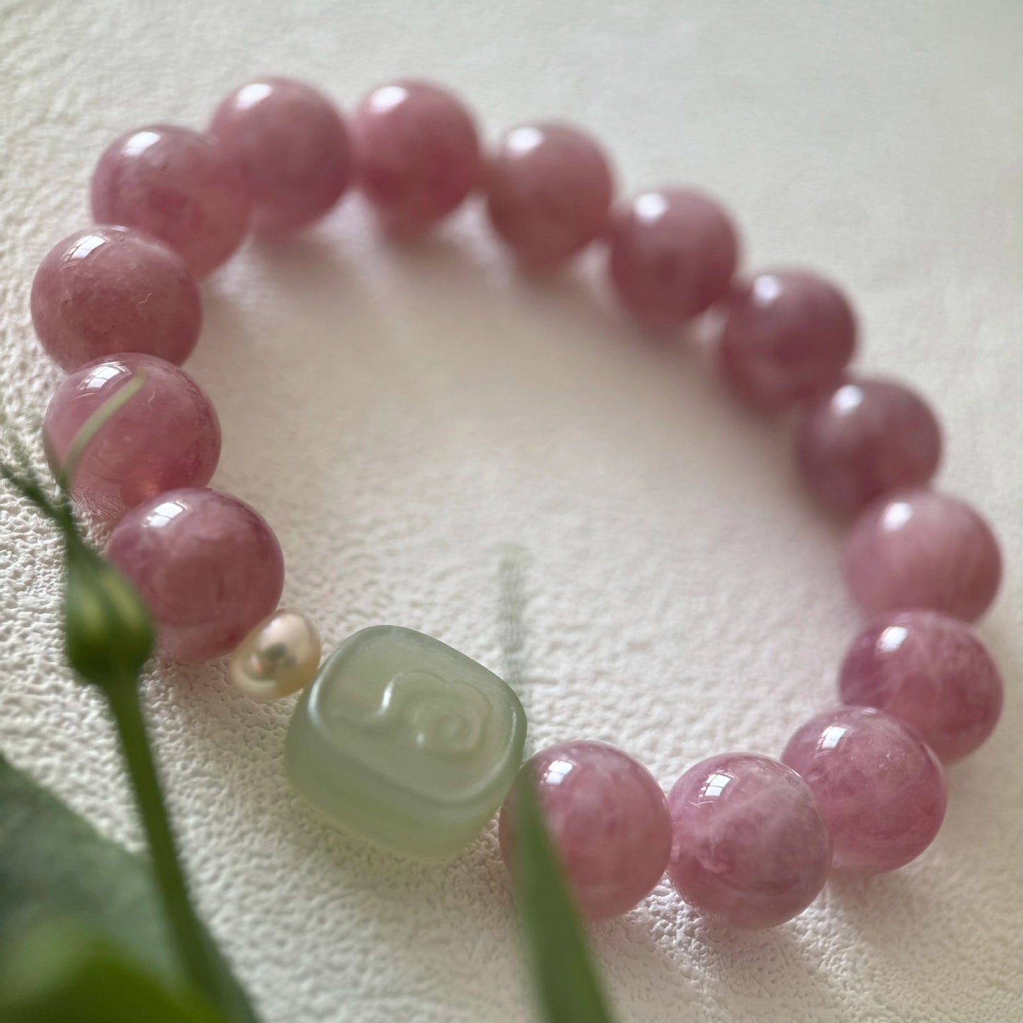 Purple Rose Quartz & Hetian Jade Harmony Bracelet