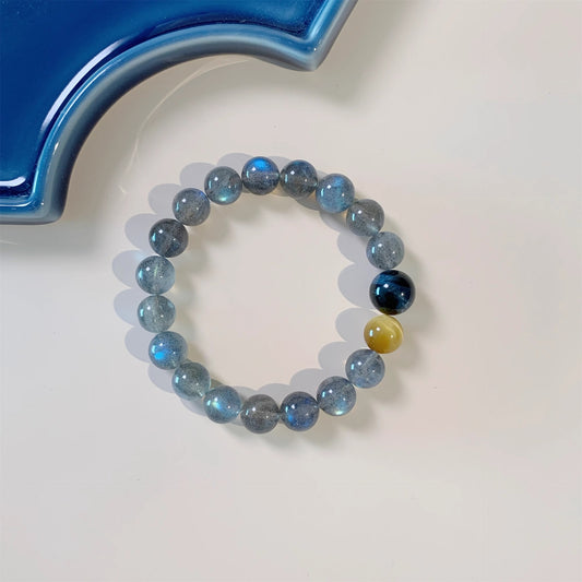 Gray Moonstone & Tiger’s Eye Duo Bracelet