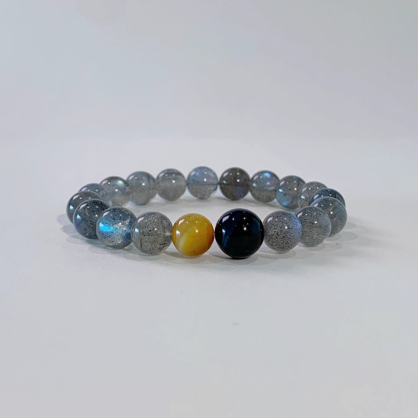 Gray Moonstone & Tiger’s Eye Duo Bracelet