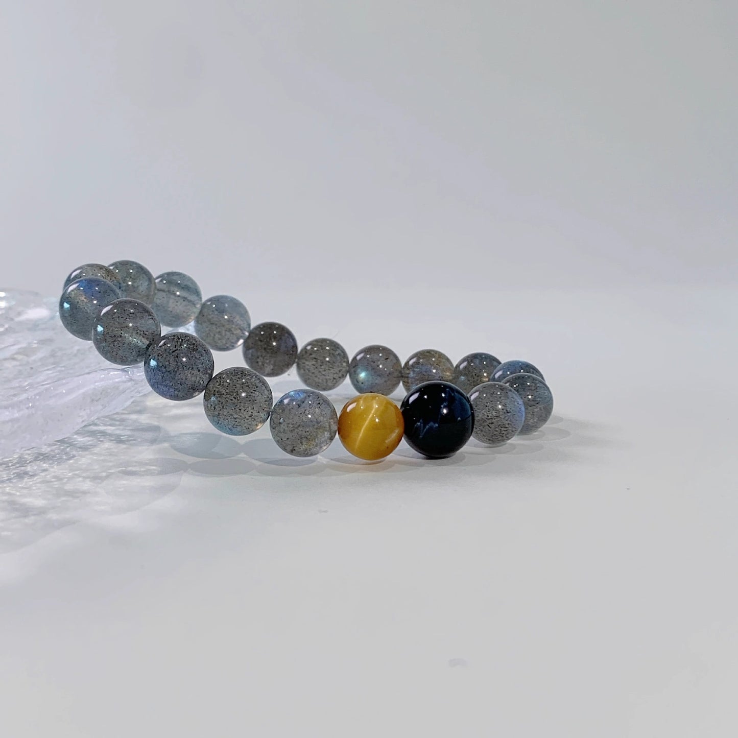 Gray Moonstone & Tiger’s Eye Duo Bracelet
