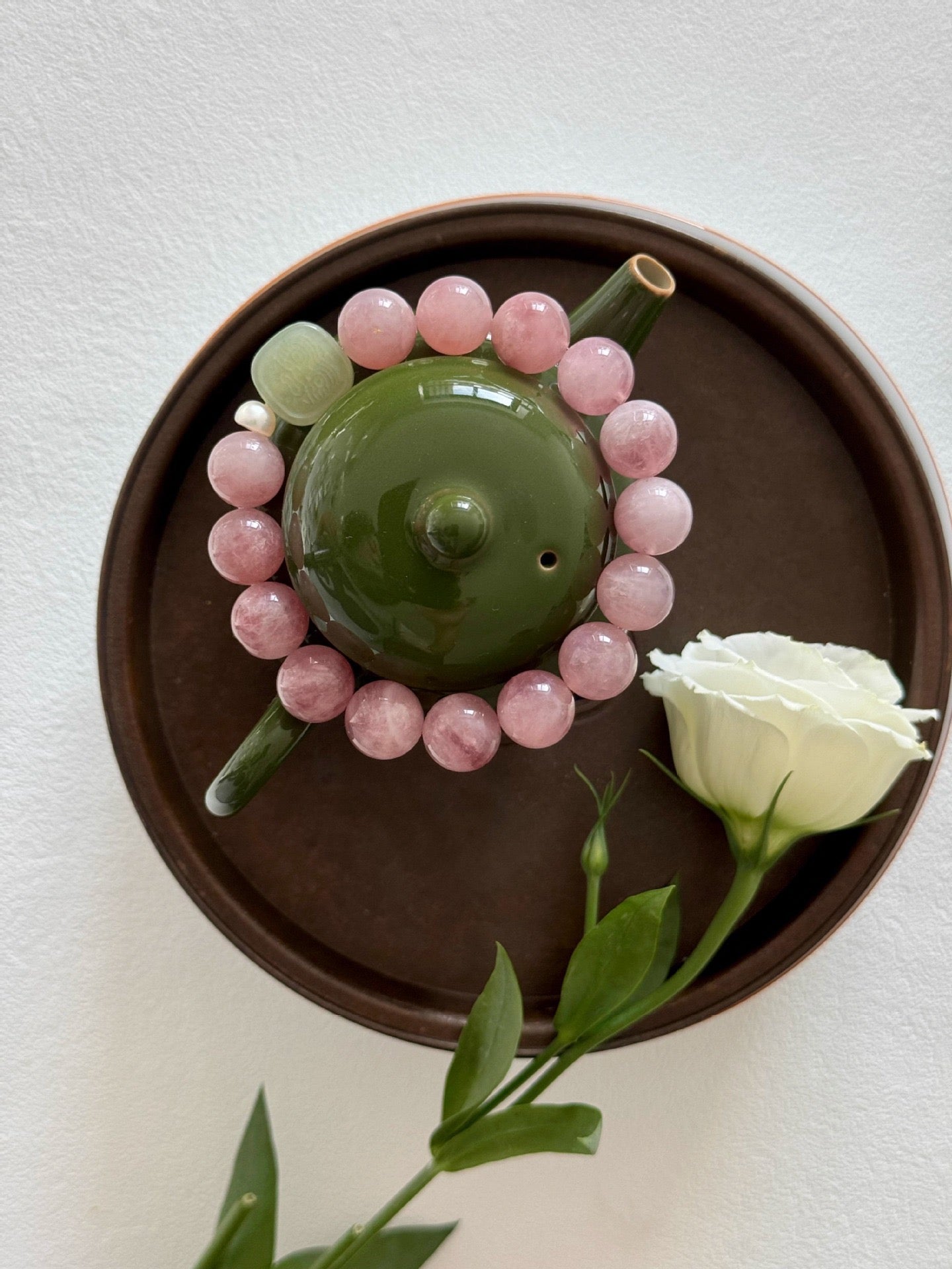 Purple Rose Quartz & Hetian Jade Harmony Bracelet