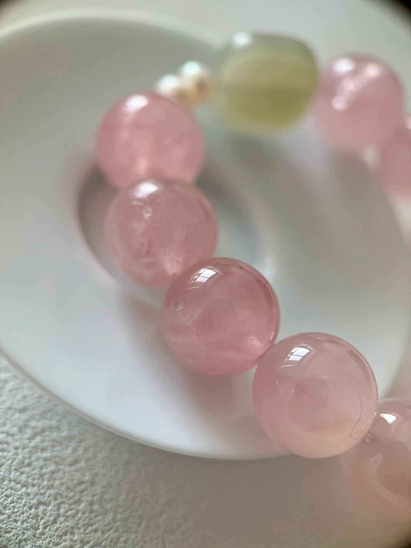 Purple Rose Quartz & Hetian Jade Harmony Bracelet