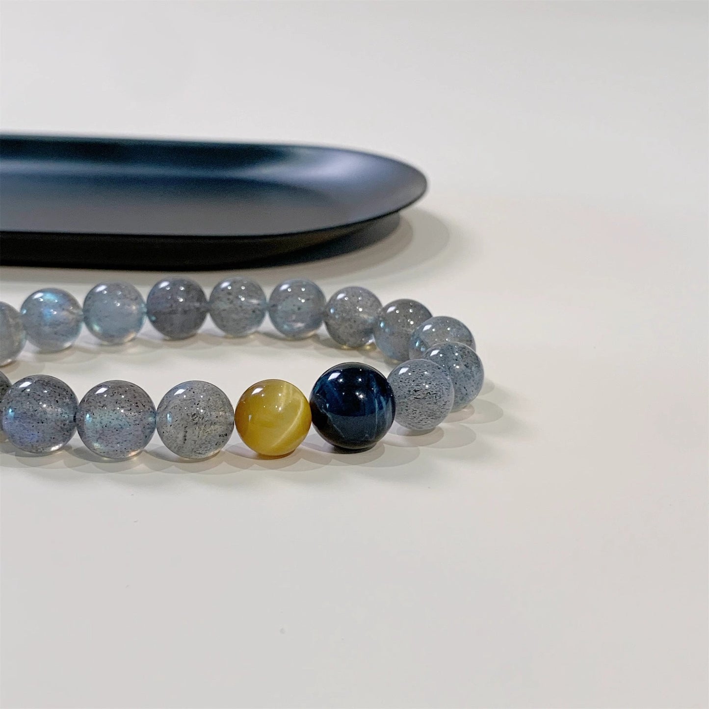 Gray Moonstone & Tiger’s Eye Duo Bracelet
