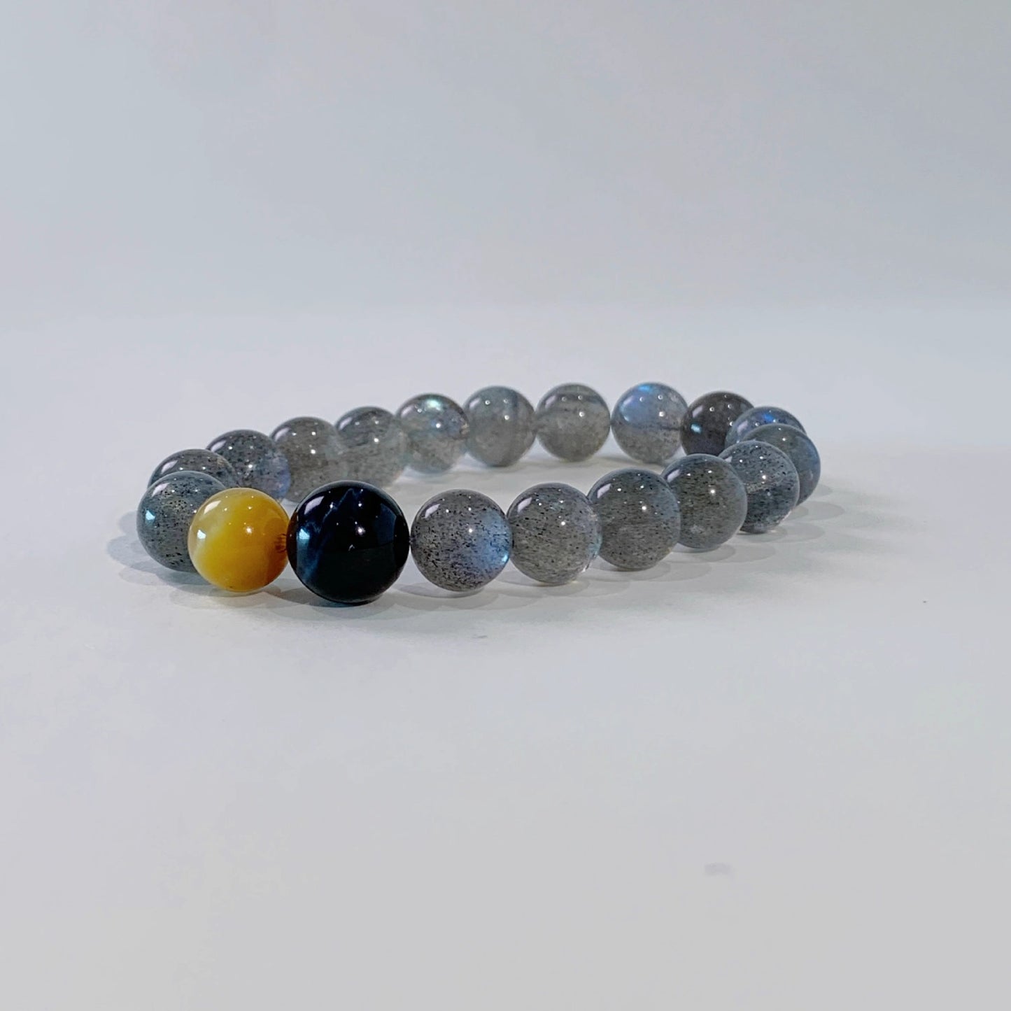 Gray Moonstone & Tiger’s Eye Duo Bracelet