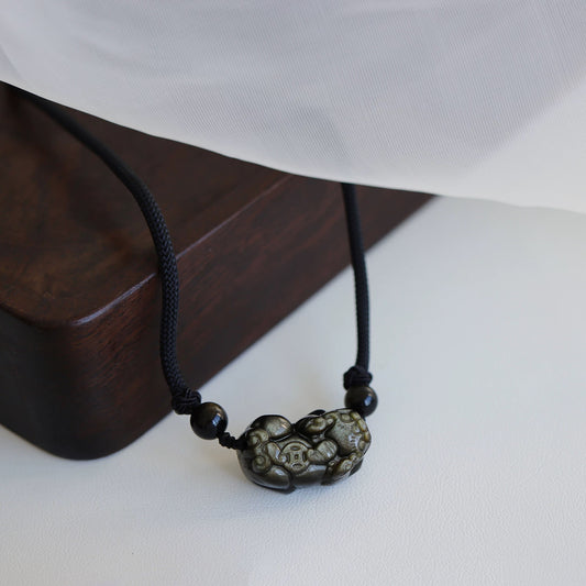 Golden Obsidian Pixiu Pendant
