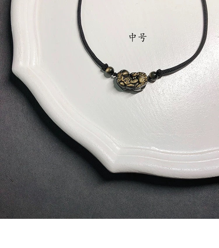 Golden Obsidian Pixiu Pendant