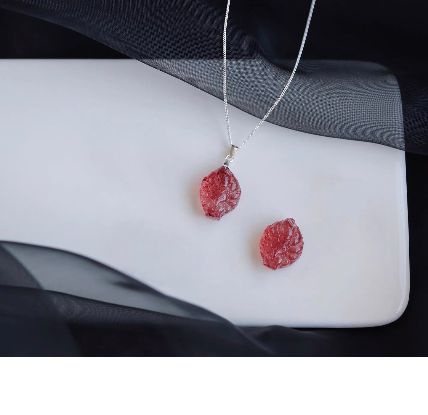 Rose Quartz Nine-Tailed Fox Necklace
